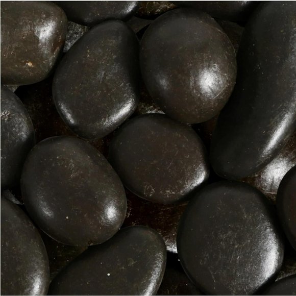 Accent Rokcs Accents | Polished Black River Rocks 2 Pound 32 Oz Decorative Accent ...